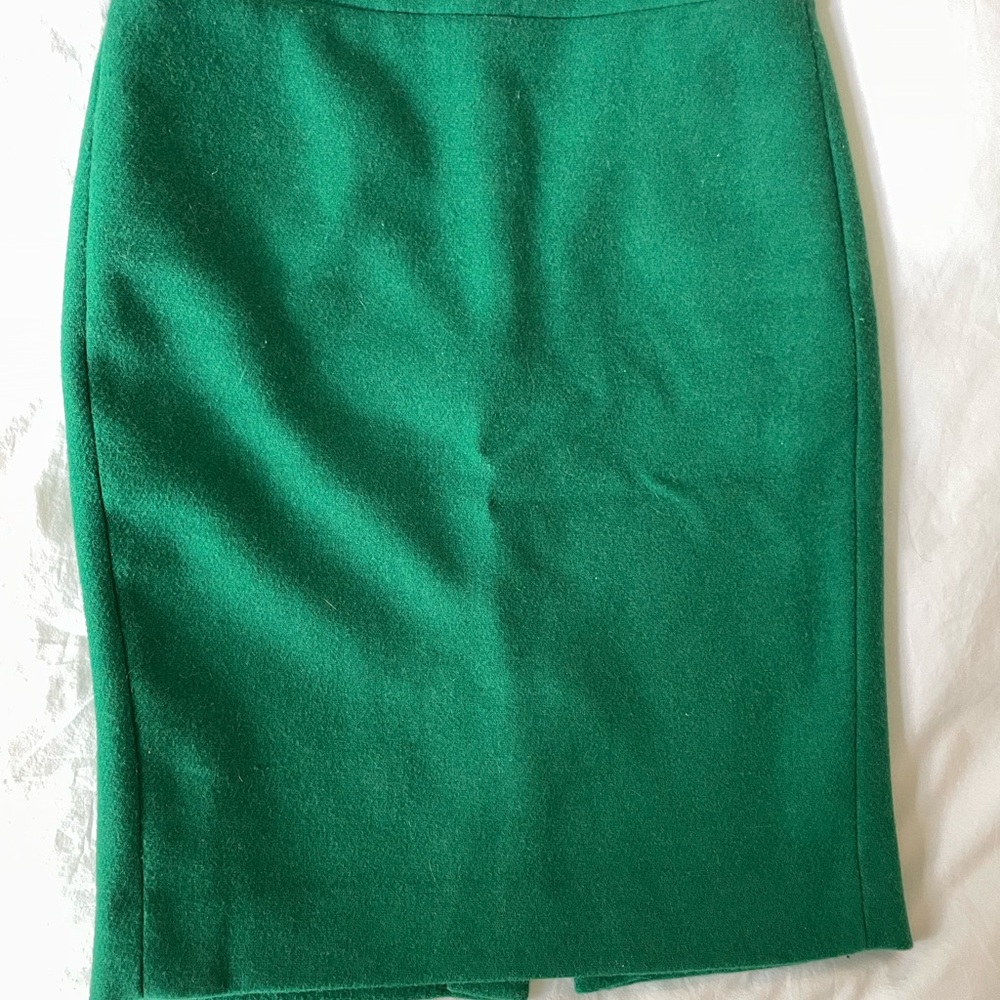 J.Crew Factory wool-blend pencil skirt (green)